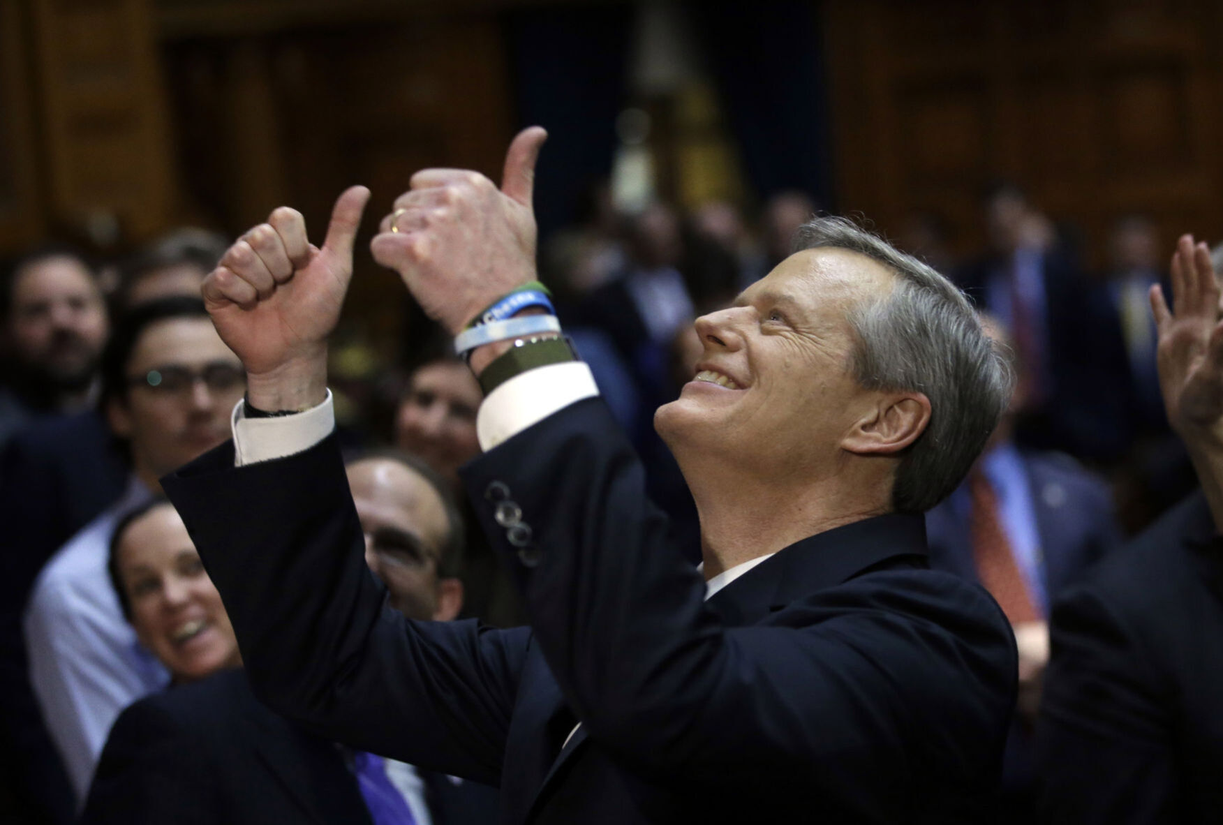 APTOPIX State of the State Massachusetts